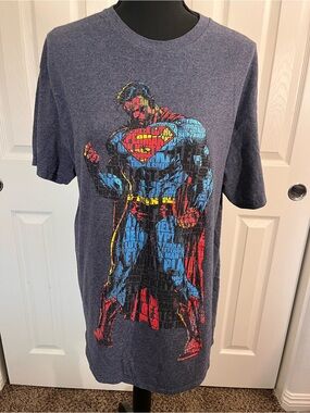 Superman Logo Grey Crewneck T-Shirt